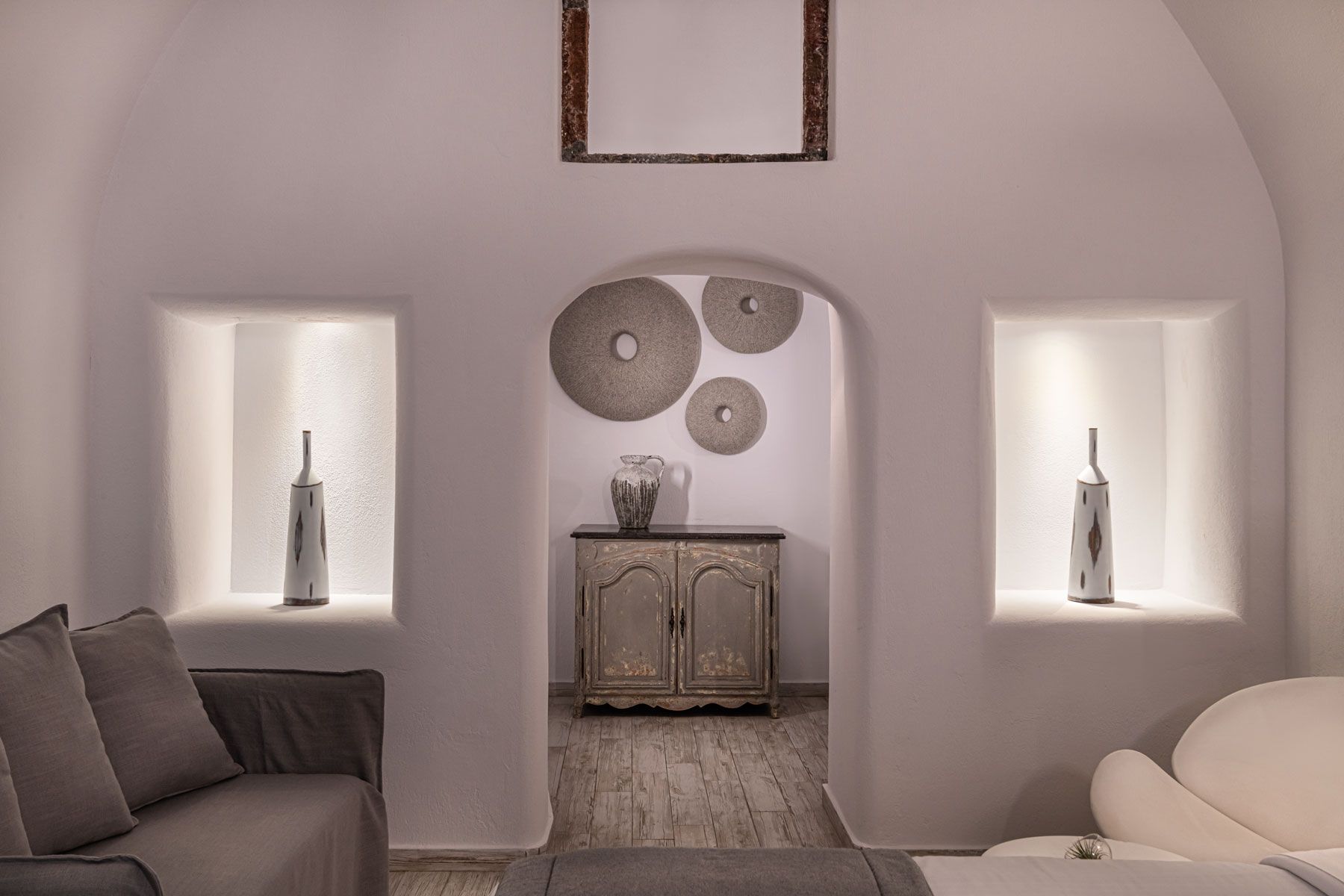 Aqua luxury suites in Santorini imerovigli, Interior design of luxury suites with private pool