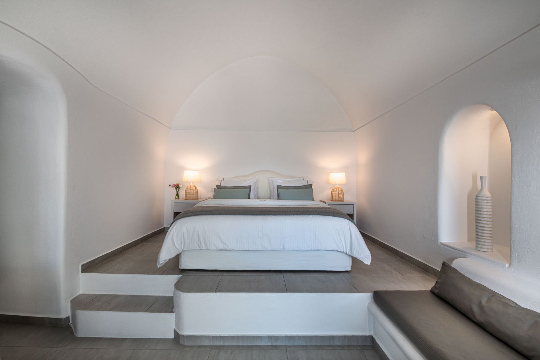 Aqua luxury suites in Santorini imerovigli, Interior design of luxury suites with private pool
